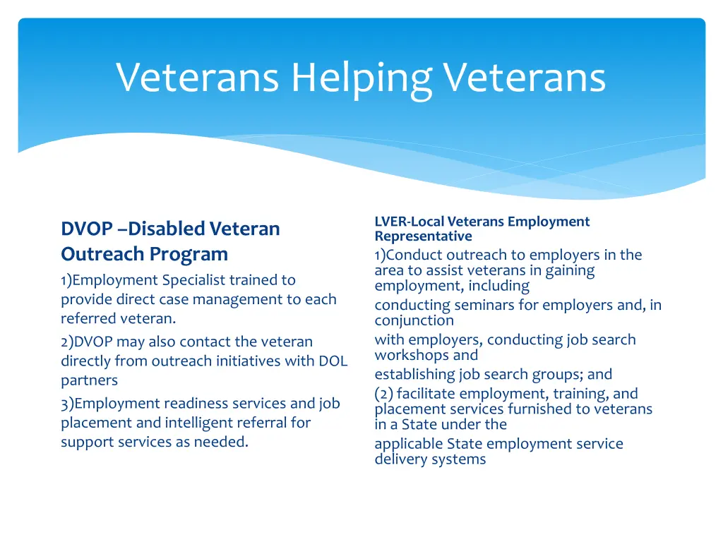 veterans helping veterans