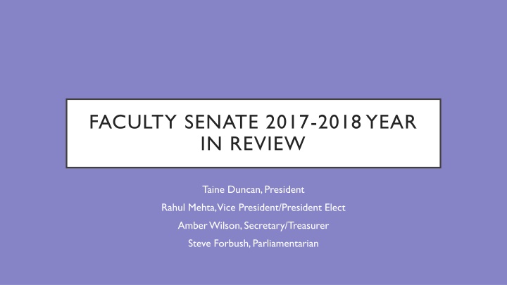 faculty senate 2017 2018 year in review