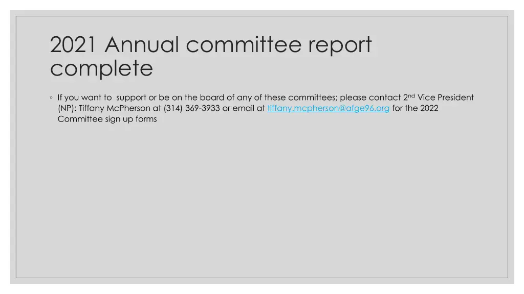 2021 annual committee report complete