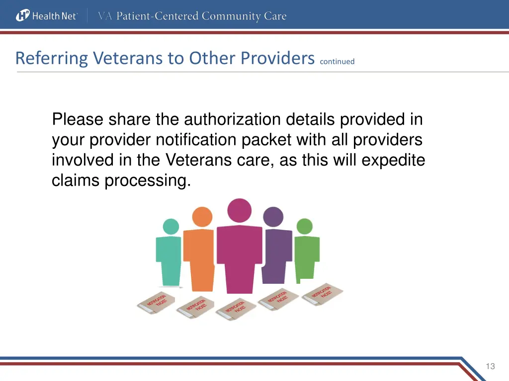 referring veterans to other providers continued