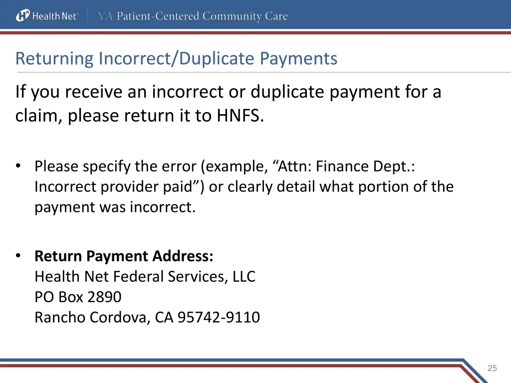 returning incorrect duplicate payments