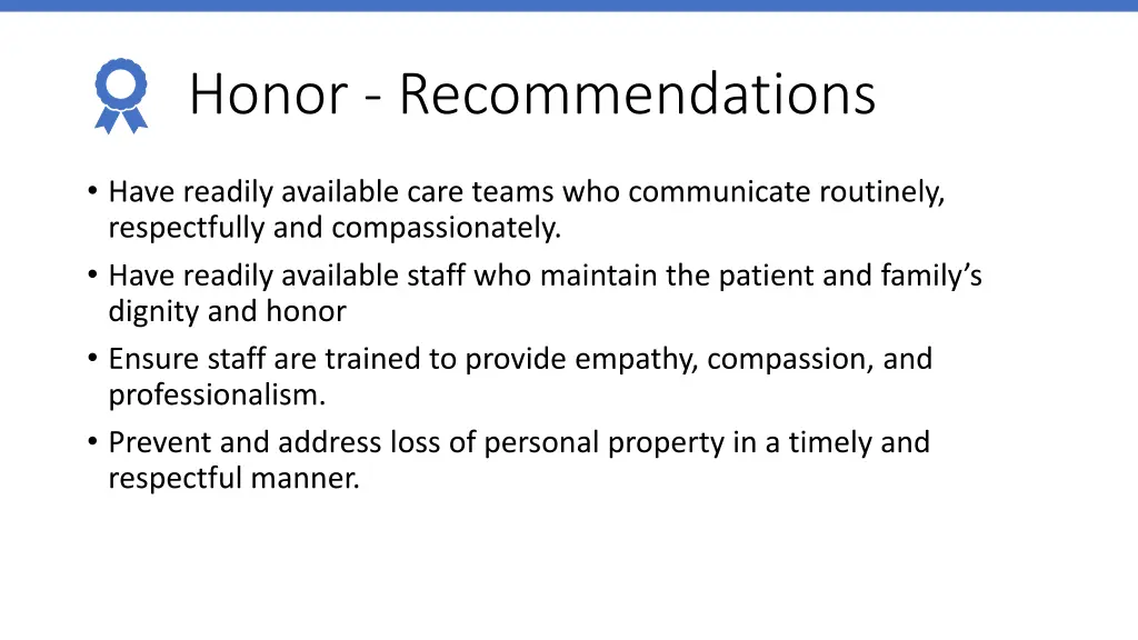 honor recommendations