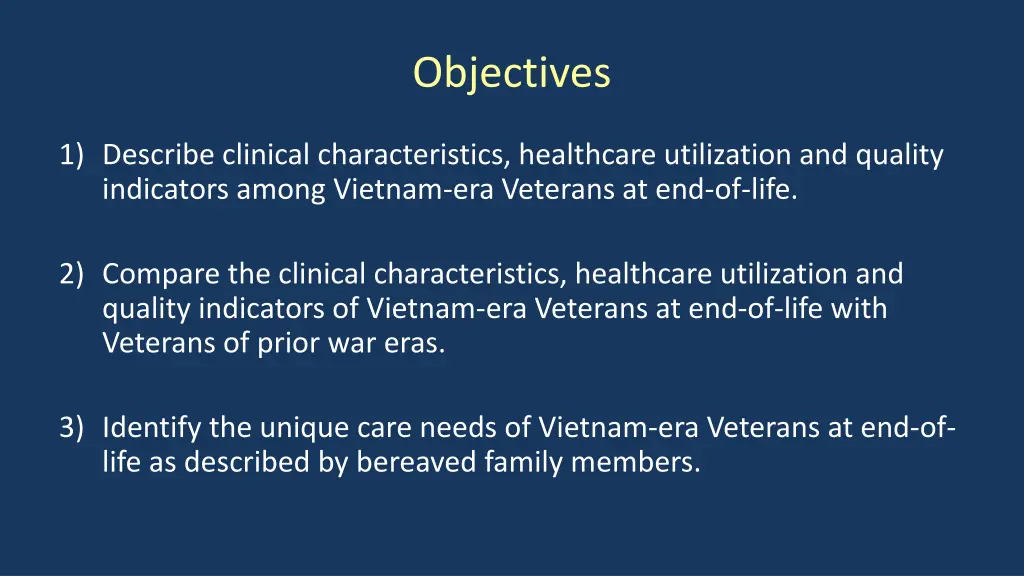 objectives