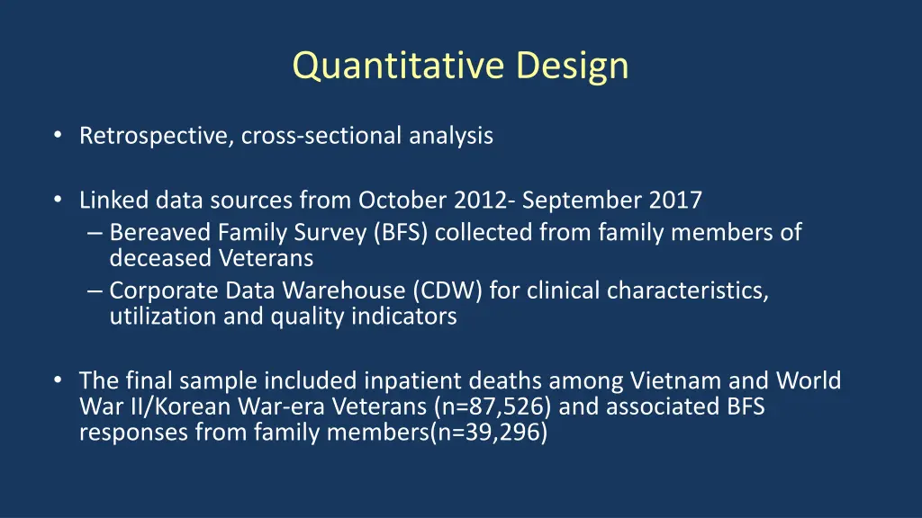 quantitative design