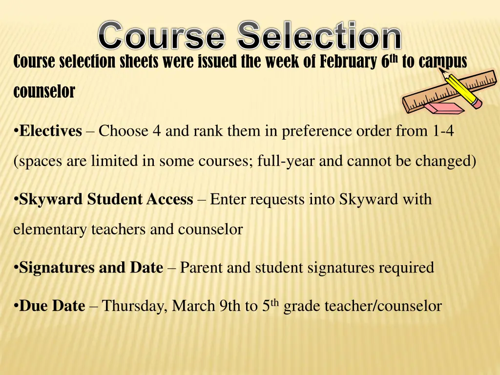 course selection