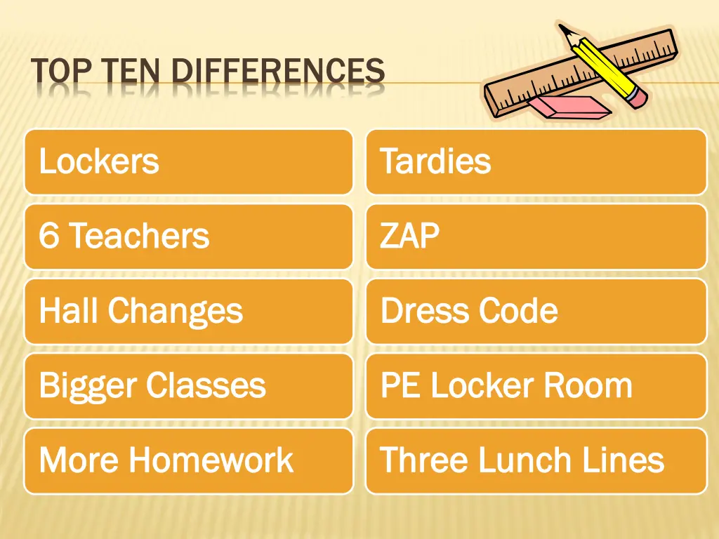 top ten differences