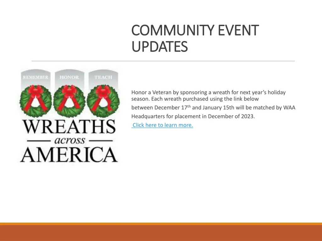 community event community event updates updates