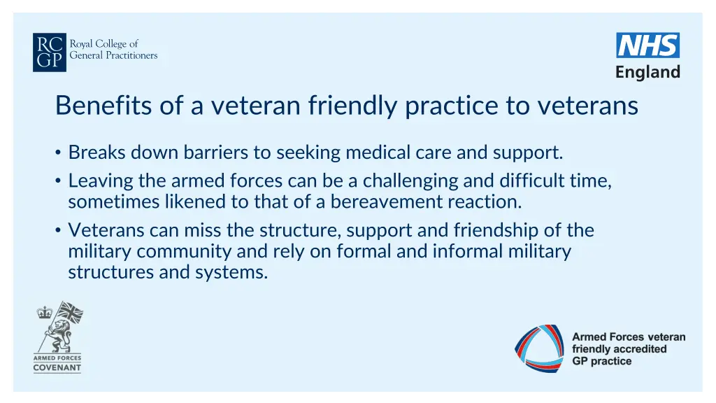 benefits of a veteran friendly practice