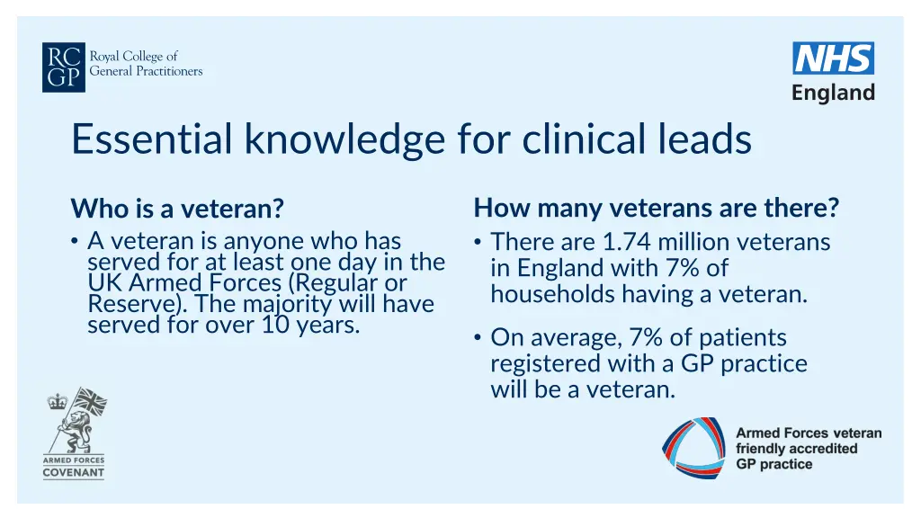 essential knowledge for clinical leads