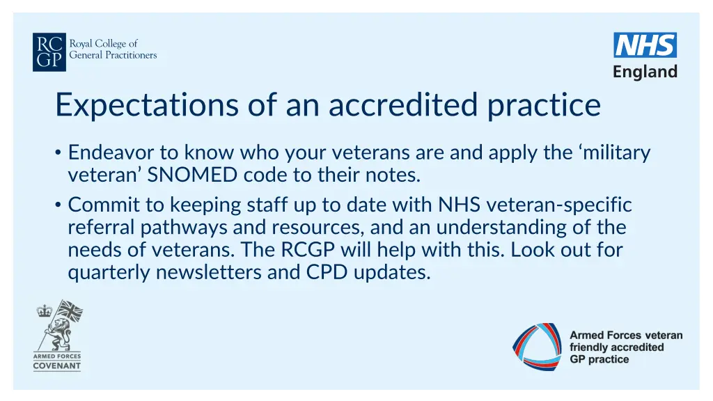 expectations of an accredited practice