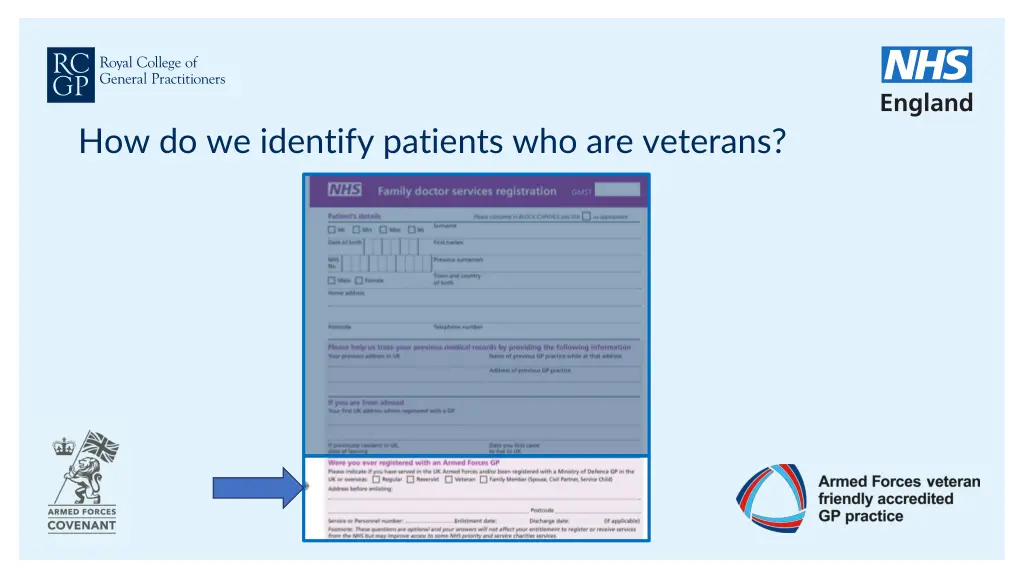 how do we identify patients who are veterans