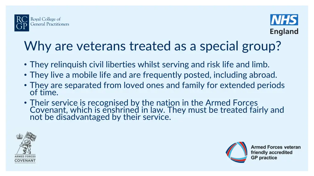 why are veterans treated as a special group 2