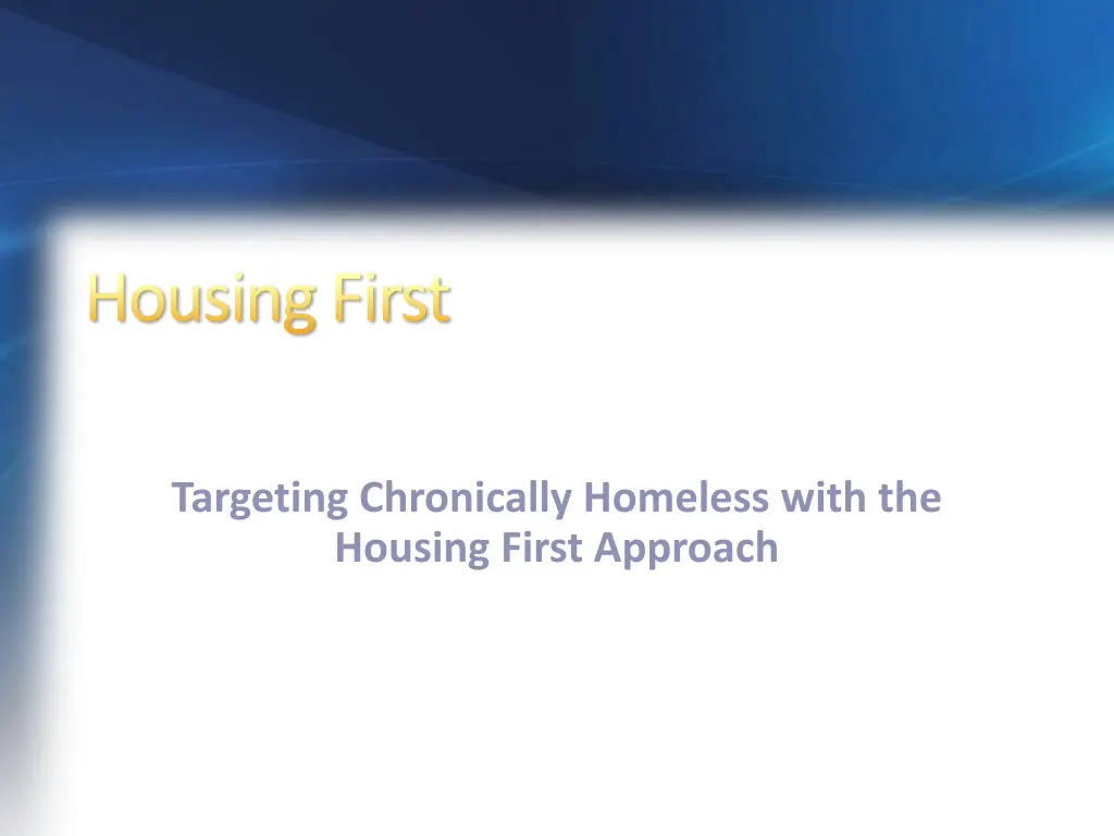 housing first