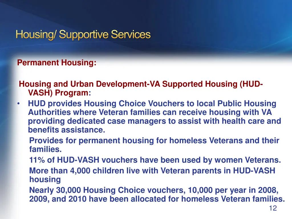 housing supportive services