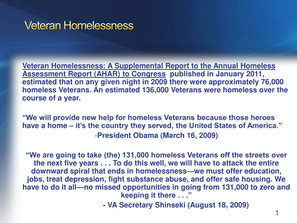 veteran homelessness