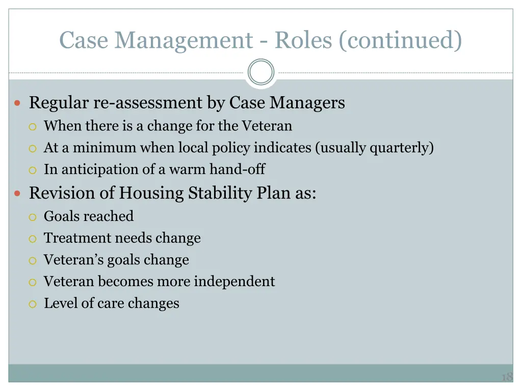 case management roles continued