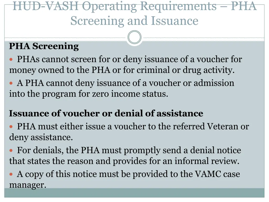 hud vash operating requirements pha screening 1