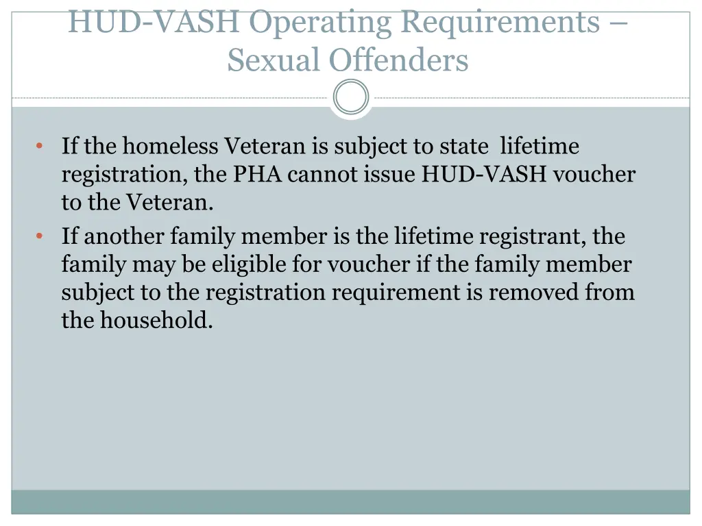 hud vash operating requirements sexual offenders