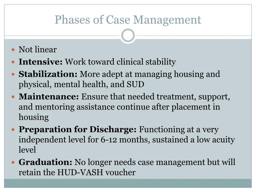 phases of case management