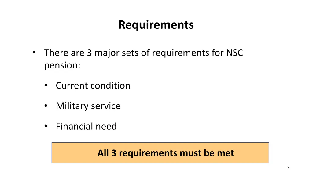 requirements