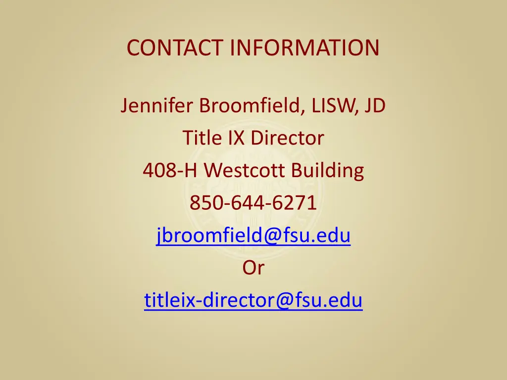 contact information