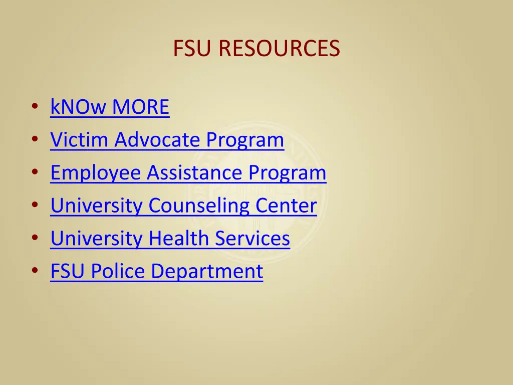 fsu resources