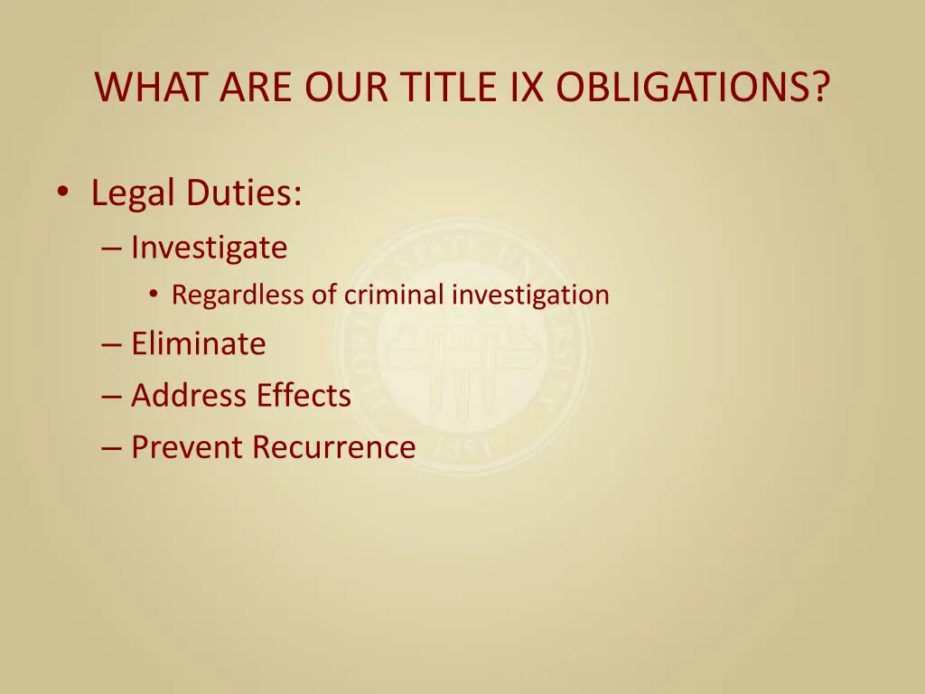 what are our title ix obligations