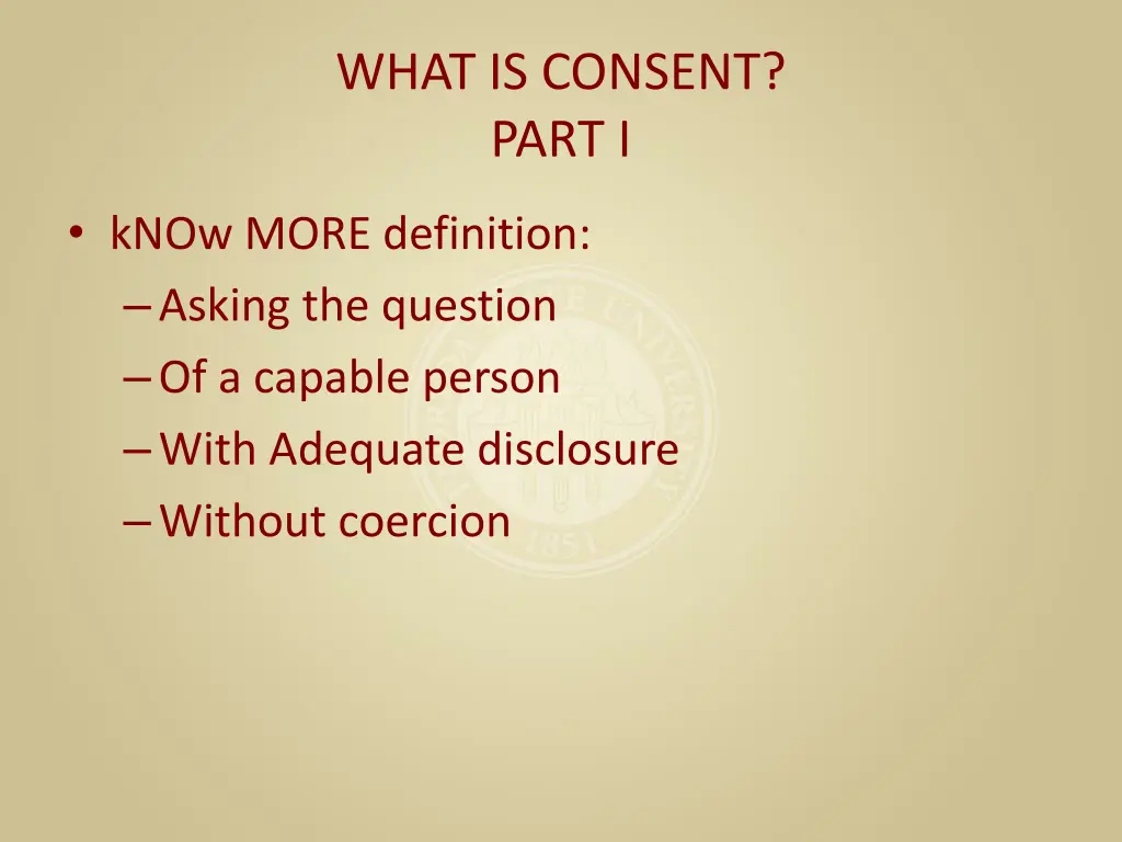 what is consent part i