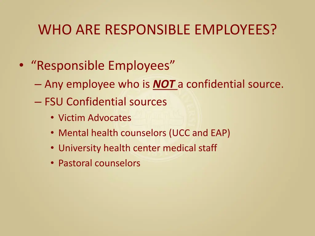 who are responsible employees