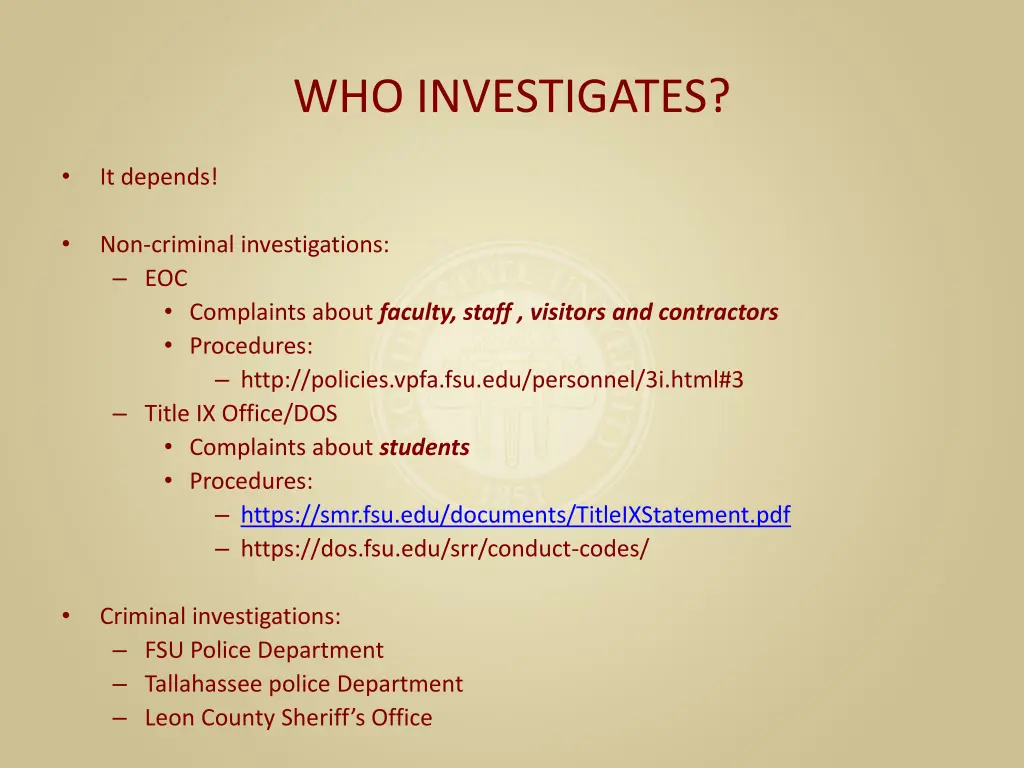 who investigates