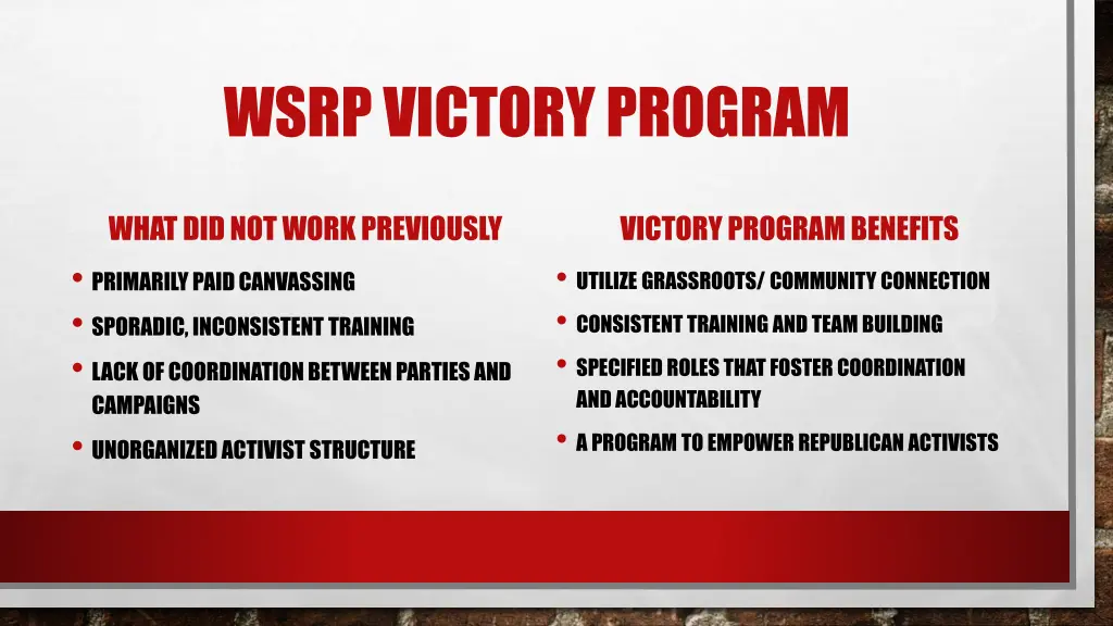 wsrp victory program