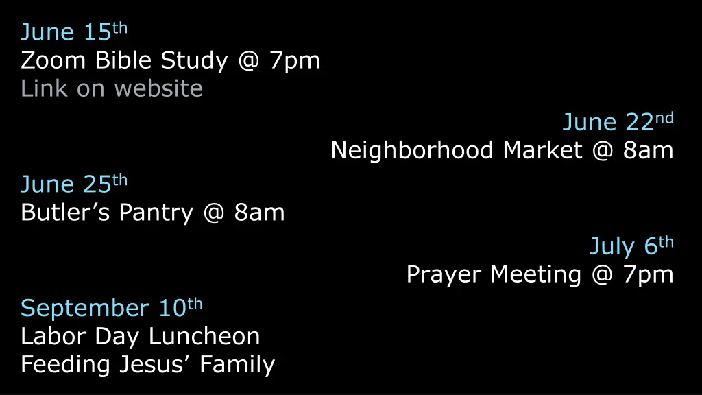 june 15 th zoom bible study @ 7pm link on website