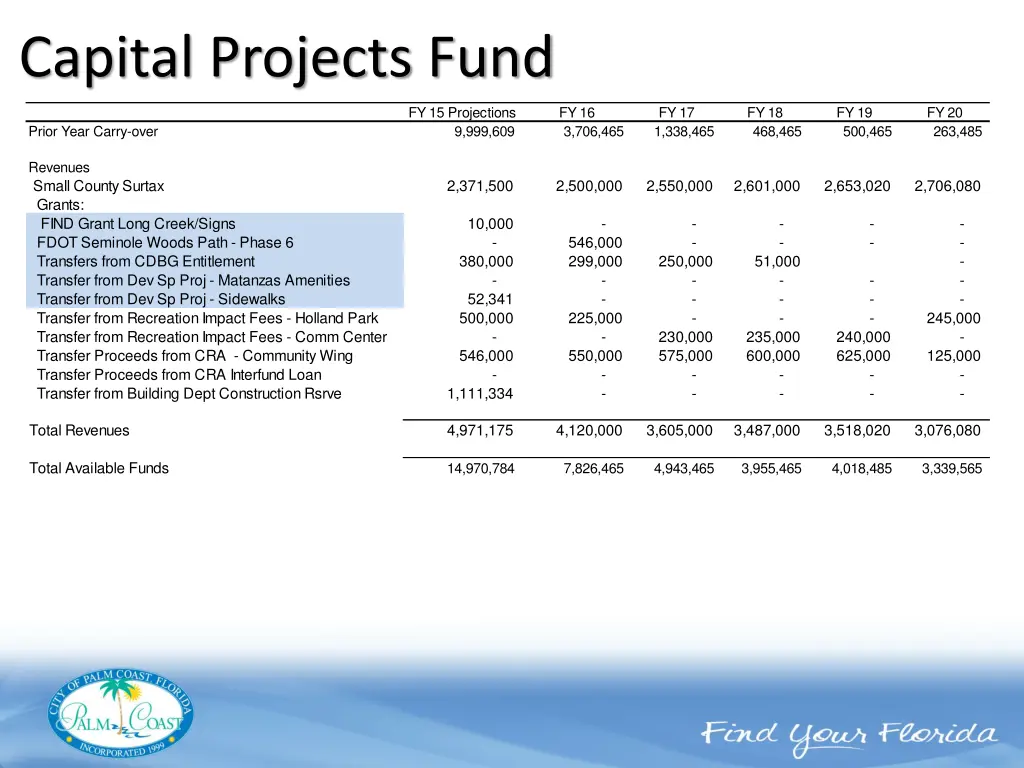 capital projects fund