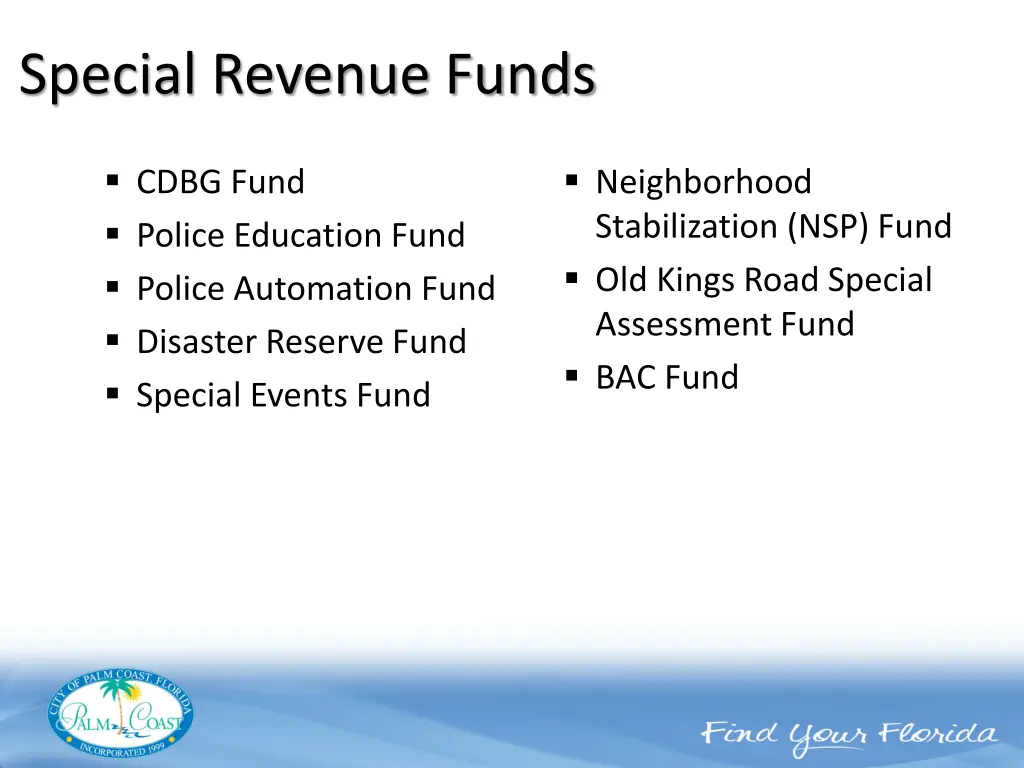 special revenue funds