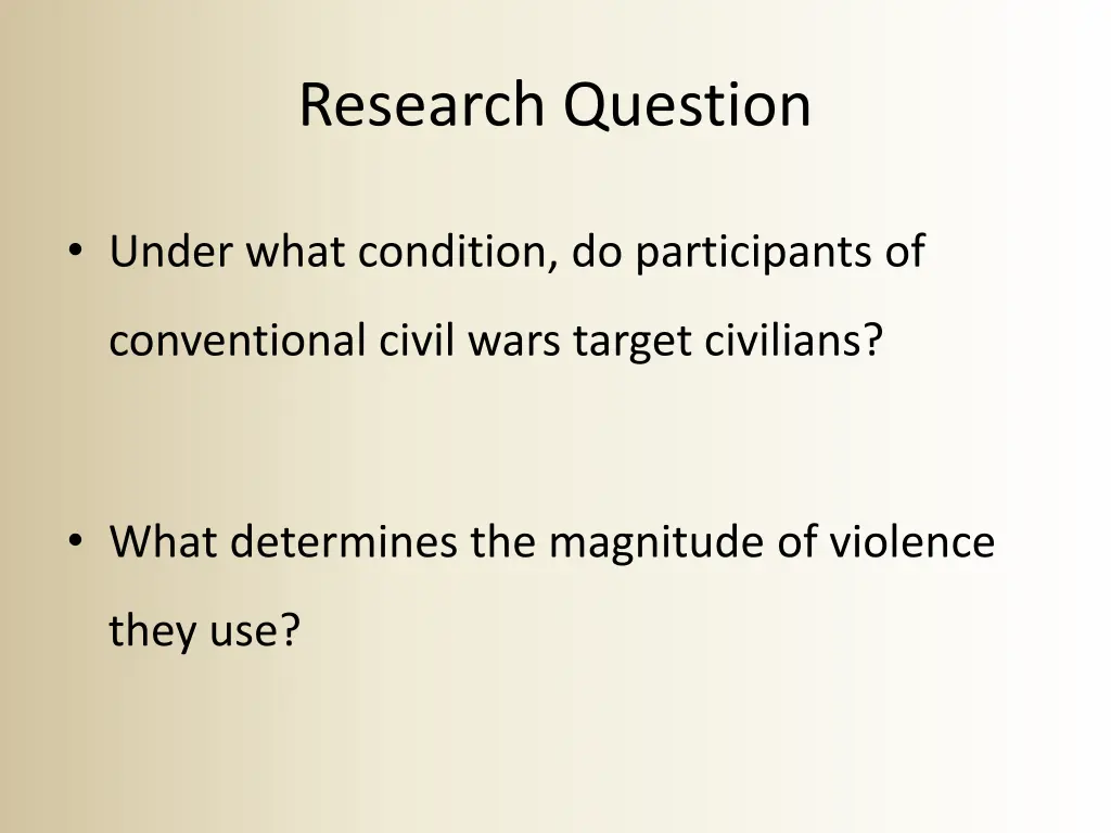 research question 1