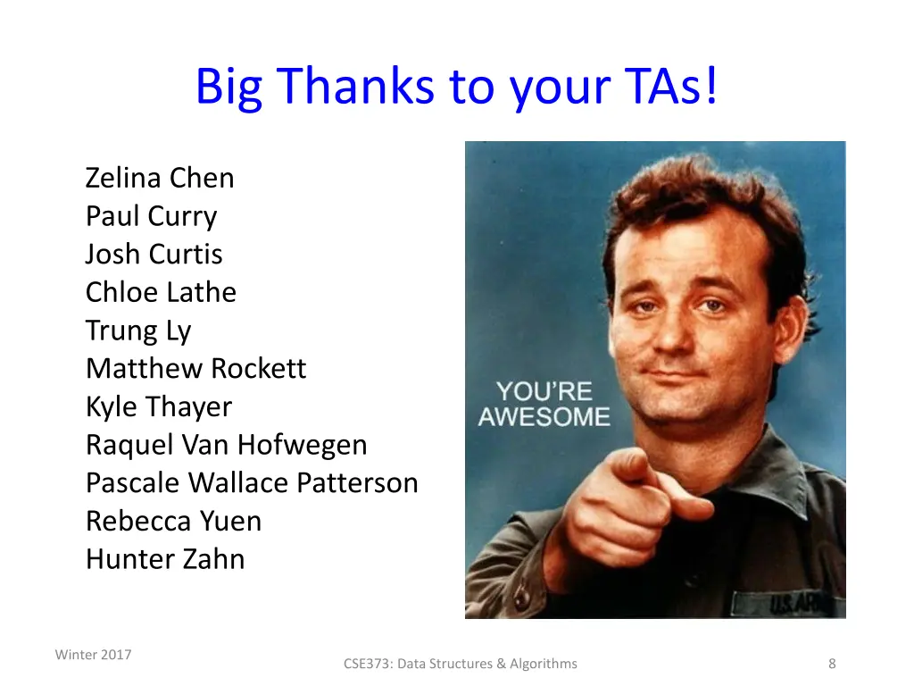 big thanks to your tas