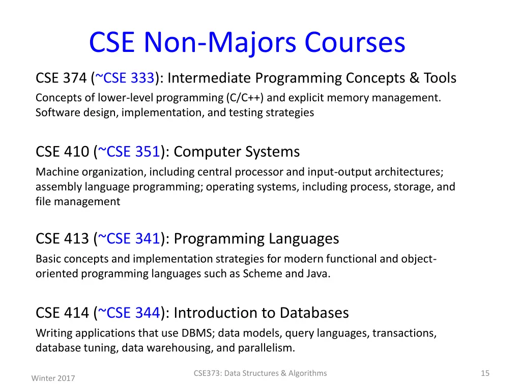 cse non majors courses