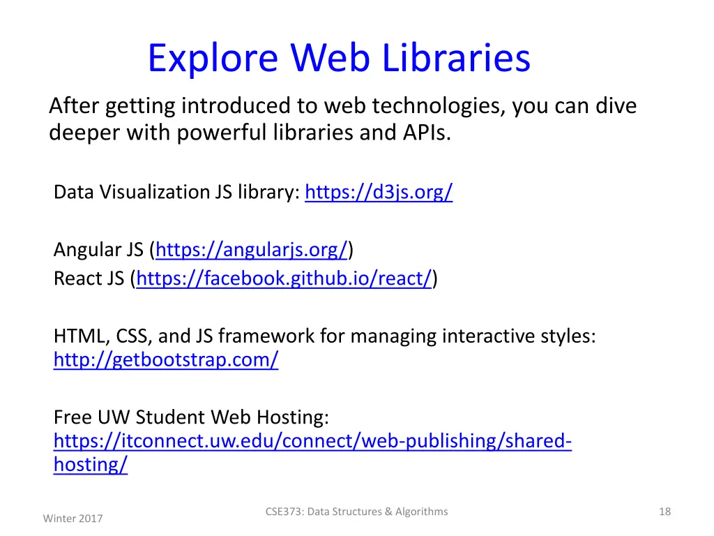 explore web libraries