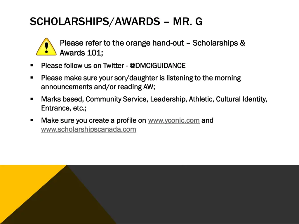 scholarships awards mr g