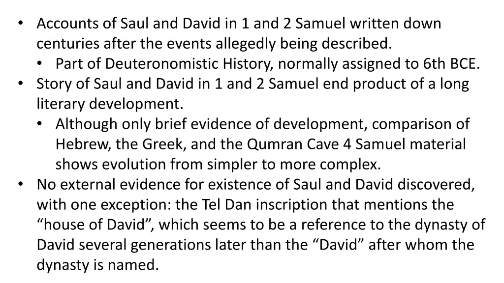 accounts of saul and david in 1 and 2 samuel