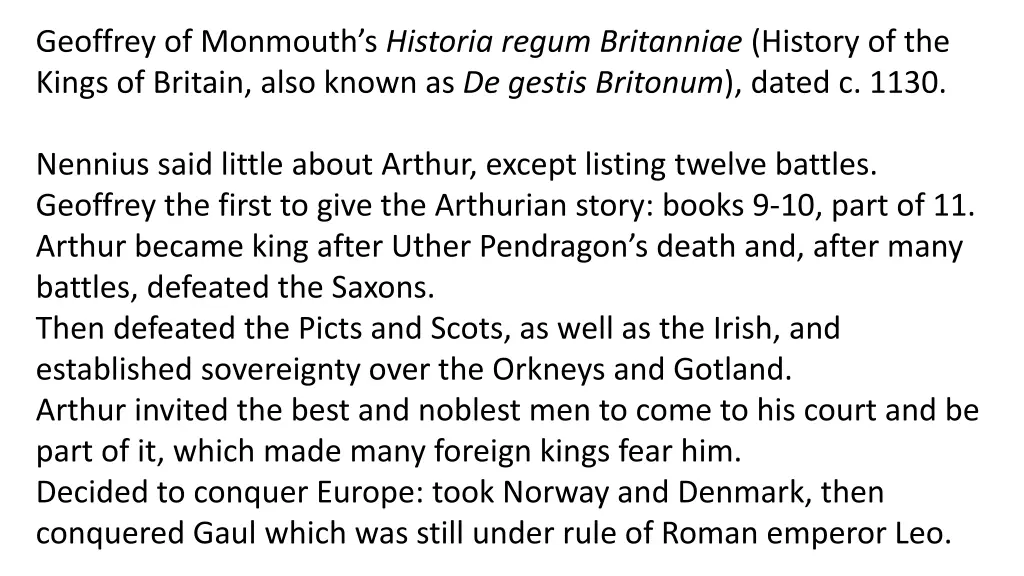 geoffrey of monmouth s historia regum britanniae