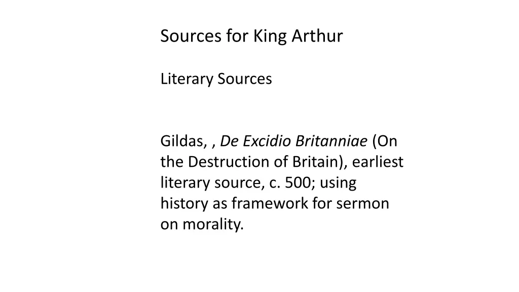 sources for king arthur