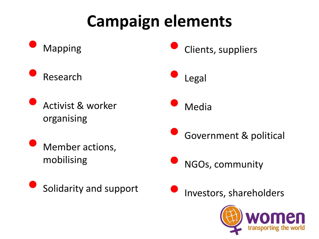 campaign elements