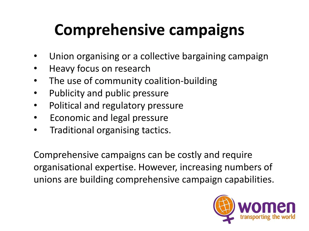 comprehensive campaigns