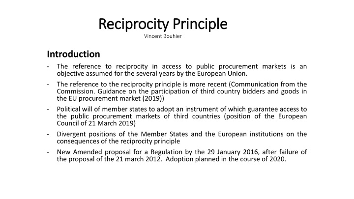 reciprocity reciprocity principle vincent bouhier