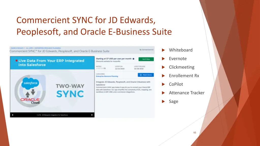 commercient sync for jd edwards peoplesoft