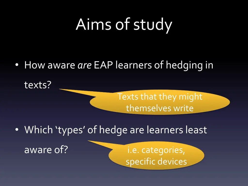 aims of study