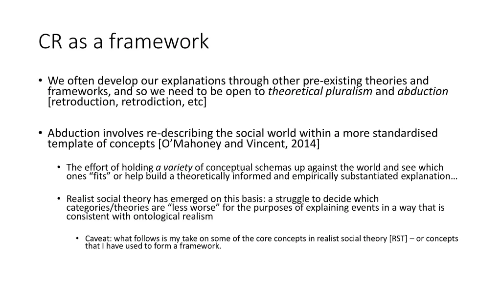 cr as a framework 2