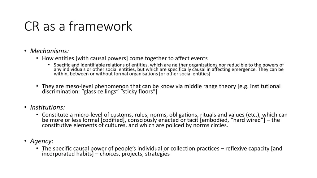 cr as a framework 5