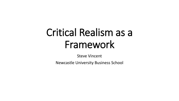 critical realism as a critical realism